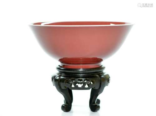 Chinese Copper-Red Porcelain Bowl