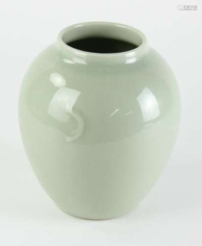 Chinese Green Porcelain Lotus Shaped Vase
