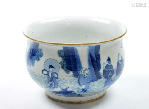 Chinese Blue and White Daoism Porcelain Burner