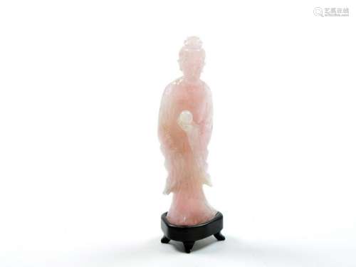 Chinese Carved Quartz Lady Figure