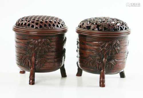 Two Japanese Bronze Censers