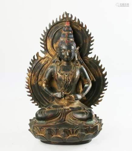 Chinese Gilt on Bronze Buddha Figure