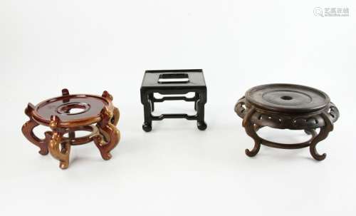 Group of (3) Chinese Hardwood Stands