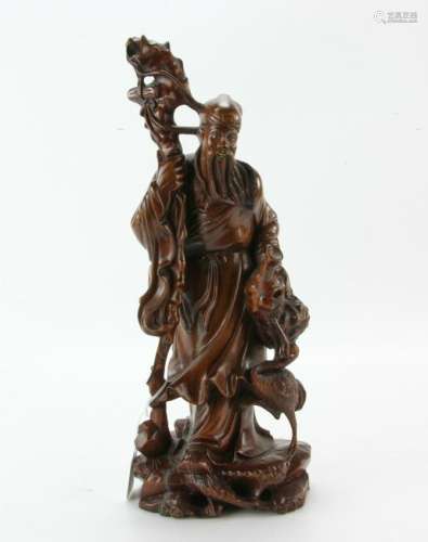 Chinese Wood Carving of Scholar