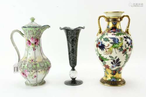 Nippon Chocolate Pot and Two Vases