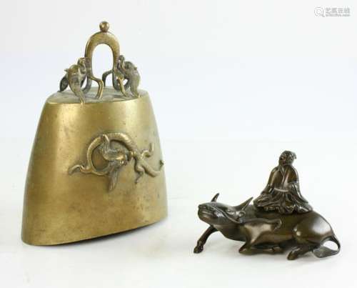 Chinese Bronze Bell, Ox Censer