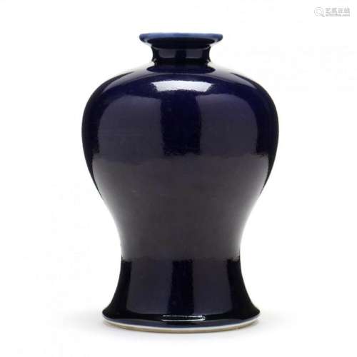 A Chinese Dark Blue Glazed Meiping Vase