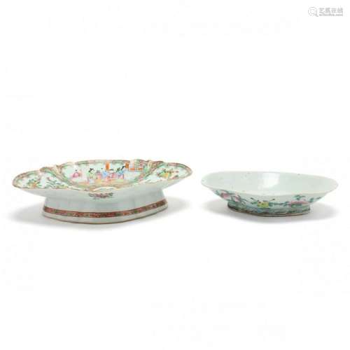 Two Chinese Porcelain Lozenge Dishes