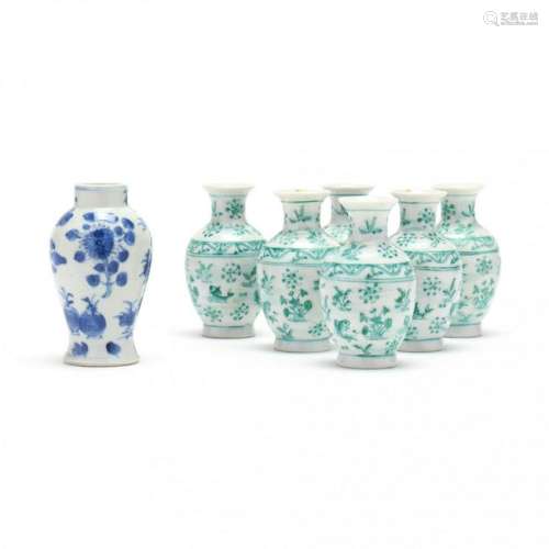 Seven Chinese Style Export Porcelain Vases