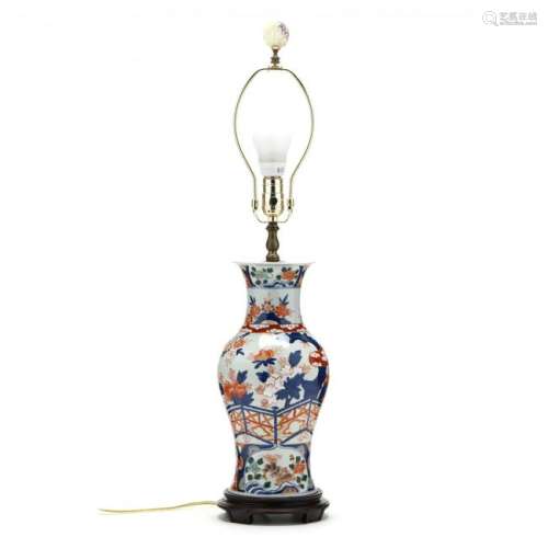 A Japanese Imari Vase Table Lamp