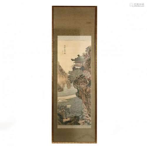 A Chinese Watercolor Landscape Painting