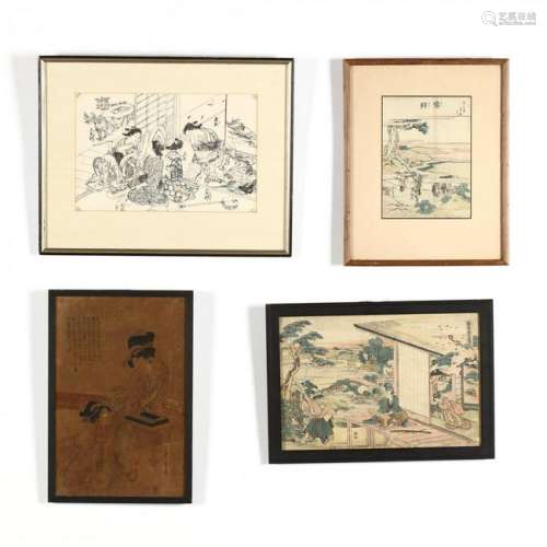 A Group of Edo Period Japanese Woodblock Prints