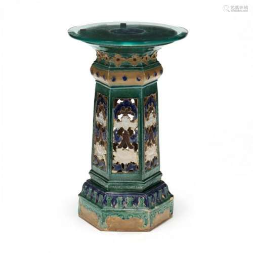Belle Epoch Reticulated Majeloca Pottery Stand