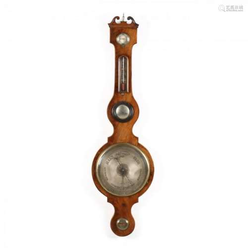 Georgian Inlaid Mahogany Barometer, L. Caminada