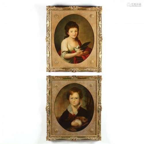 Pair of 18th Century Style Decorative Paintings of