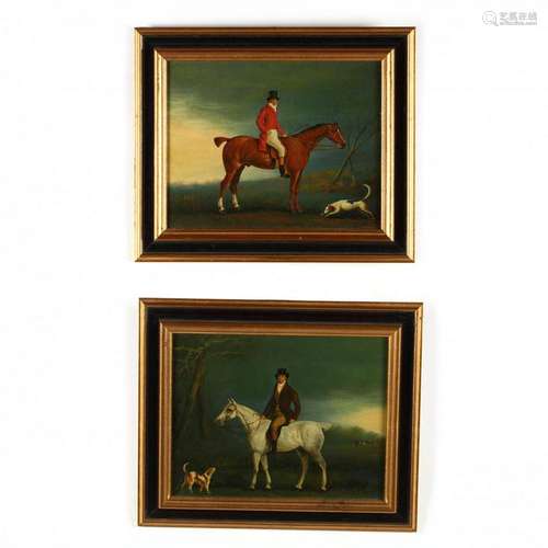 A Pair of Decorative Equestrian Paintings