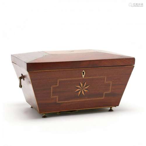 Georgian Inlaid Sarcophagus Form Jewelry Box