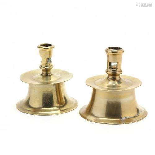 Pair of Early Brass Capstans