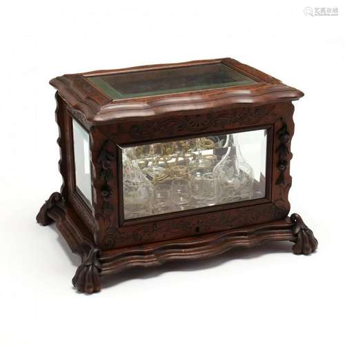 Antique Walnut and Glass Tantalus