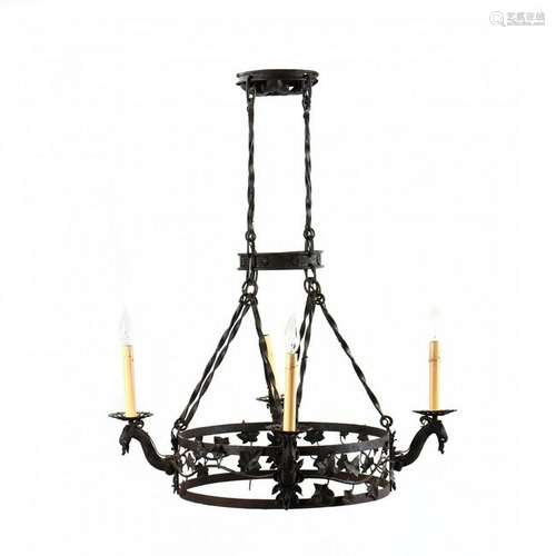 Medieval Style Wrought Iron Chandelier