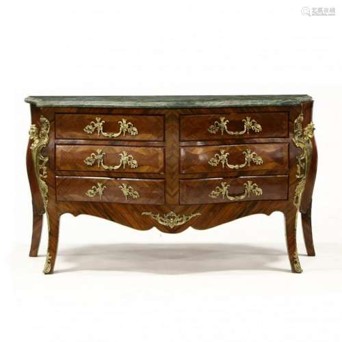 Louis XV Style Marble Top and Ormolu Mounted Commode