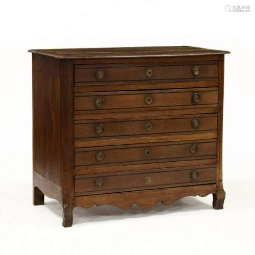 Antique French Inlaid Oak Commode