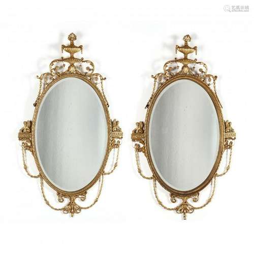 Friedman Brothers, Pair of Large Adam Style Mirrors