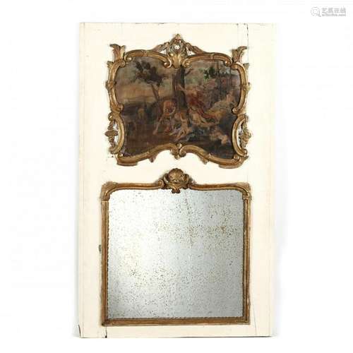 Antique French Trumeau Mirror