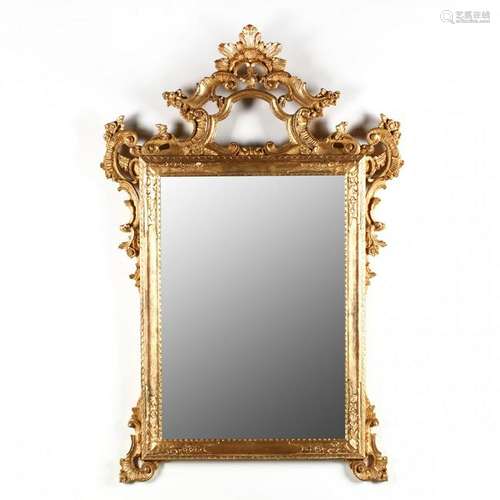 Italian Rococo Style Carved and Gilt Mirror