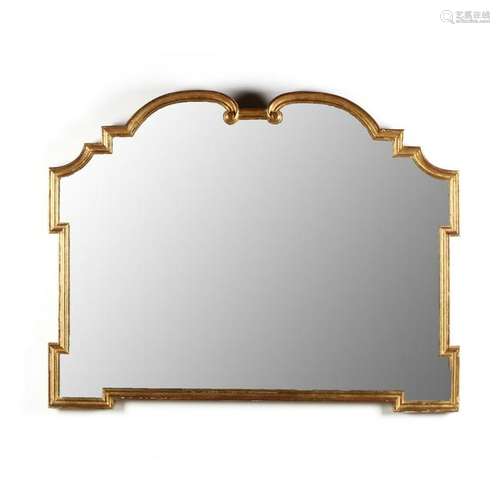 Large Vintage Italian Gilt Over Mantel Mirror