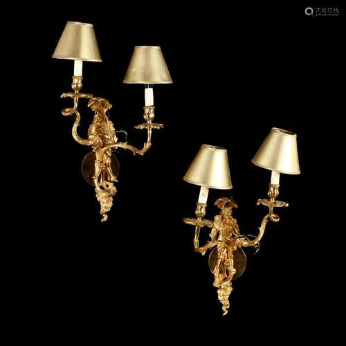 Pair of Louis XV Style Figural Sconces