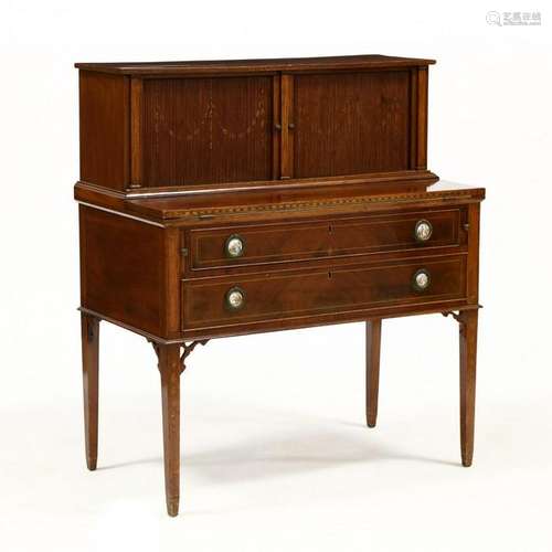 Fine Federal Inlaid Tambour Writing Desk