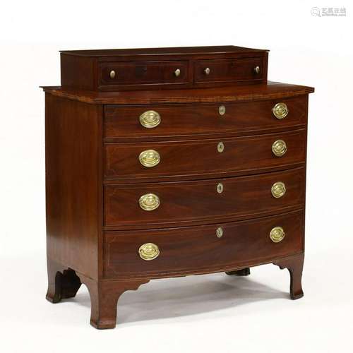 New England Federal Mahogany Bowfront Inlaid Chest of