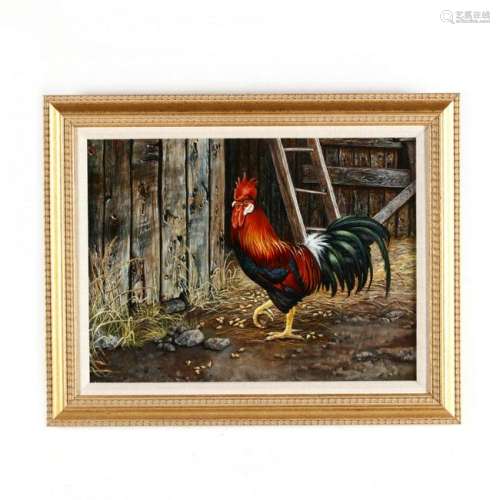 Denise D. Nelson (NC), Rooster in a Barnyard