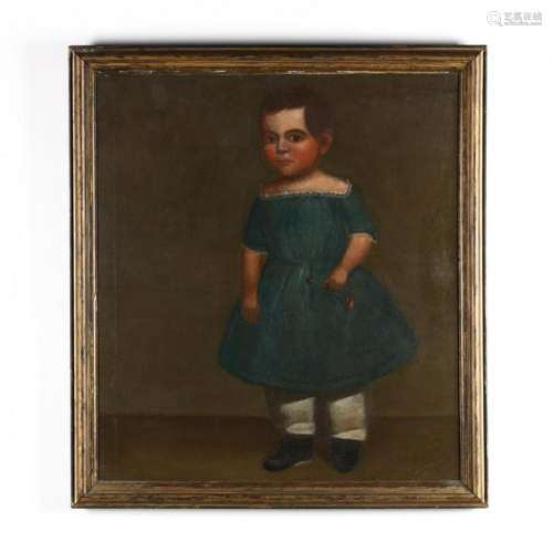 American School Portrait of a Young Boy with Toy Horn