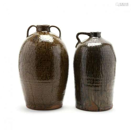 Western NC Pottery, Two Large Jugs