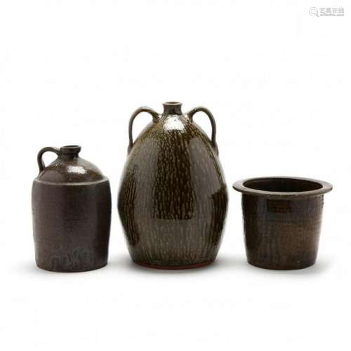 Three Southern Alkaline Glazed Vessels