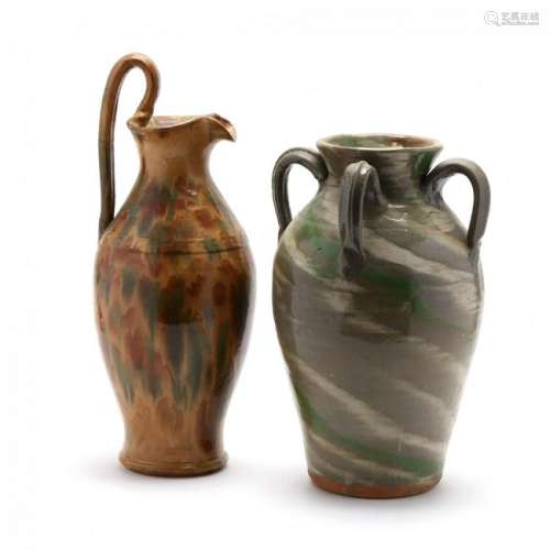 Two NC Pottery Vases