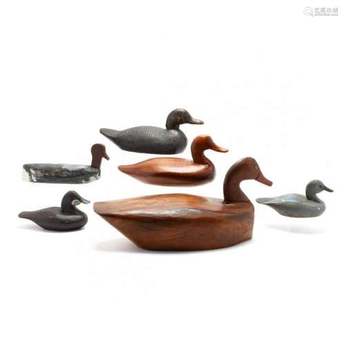 A Group of Six Vintage Decoys