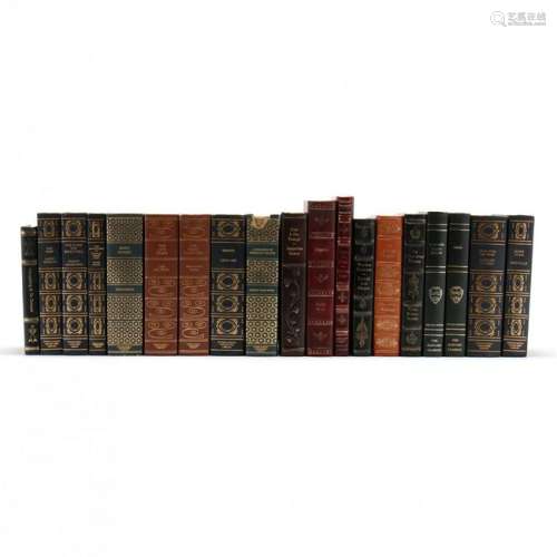 Nineteen Decorative 20th Century Leatherbound Books