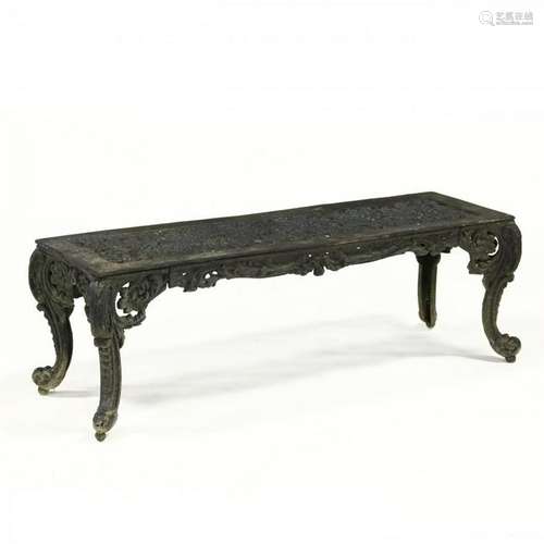 Rococo Style Cast Aluminum Garden Bench