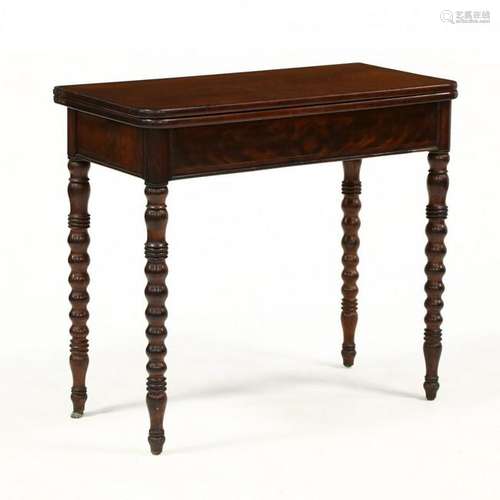 Antique English Inlaid Mahogany Game Table