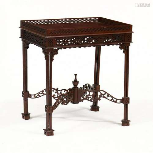 Chinese Chippendale Style Mahogany Tea Table