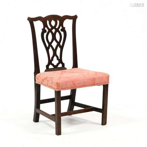 English Chippendale Carved Mahogany Side Chair