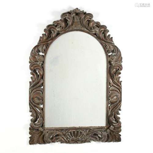 Large Continental Carved Pine Mirror