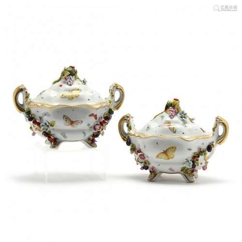 A Pair of Mangani Covered Serving Dishes