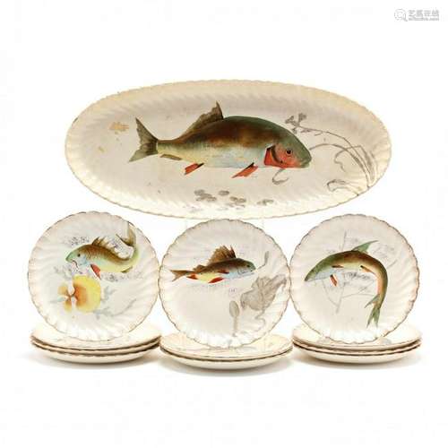 A German Porcelain Fish Set