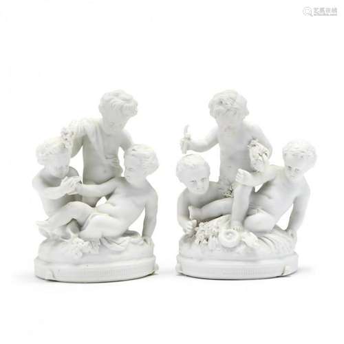 Two French Parian Putti Compositions