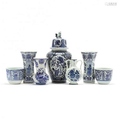 Seven Pieces of Delft Porcelain