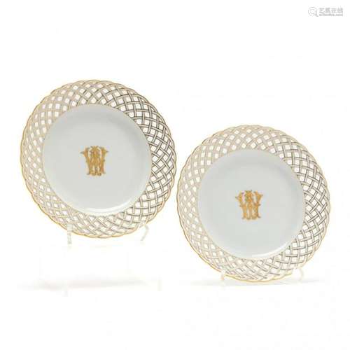 Pair of KPM Porcelain Cabinet Plates